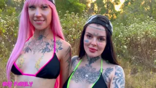 Public Pickup- Horny Milfs Trade Directions For Mouth Full Of Cum