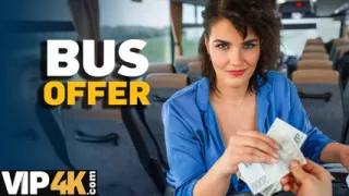 VIP4K. Pretty big titted lady is fucking in the bus