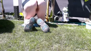 You're standing behind the hedge again and watching me