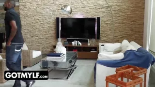 Hot birthday MILF gets tied up blindfolded and pounded by black stranger as a gift from her husband