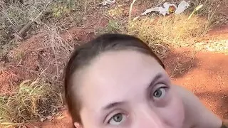 Outdoor Sloppy Blowjob - Almost Caught