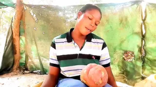 In village cherishing myself with potatoes