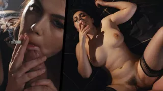 Italian Beauty Vale Nappi Smoking Porn - Natural Big Ass Girl with Hairy Pussy Getting Fucked holding Cigarette