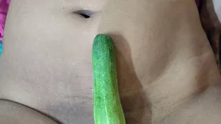 Indian sexy stepsister home alone masturbating cucumber