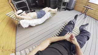 Dickflash Roof Adventure: Part 2 a Little Redhead Slut Gives Me Fast Cumshot on Her and While Her Boyfriend Waits