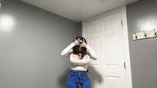 Hot trans CD in sexy tight jeans. Huge ass big cock and tits