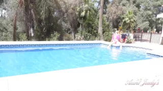 Auntjudys - Your Hot MILF Neighbor Lynna Nilsson Sucks Your Cock by the Pool (pov)