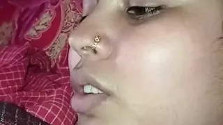 Newly married couple's cute caring husband wife love