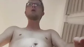 Big and Huge Cock Masturbates in His Bedroom