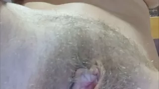 Redhead Girl Hairy Pussy Masturbating and Cumming