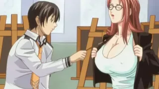 Janitor Gets Fucked on the Desk by Busty Headmistress After Hours in Her Office