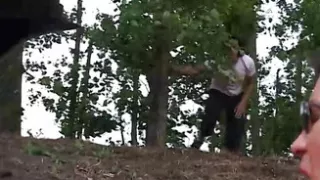 Unexpected Threesome Outdorrs in a Car