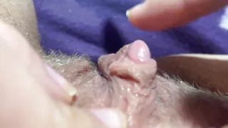 Huge clitoris rubbing and jerking orgasm in extreme close up masturbation