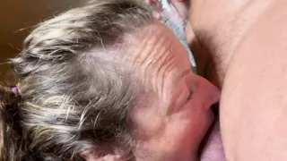 Close up oral Green Eyed Mature