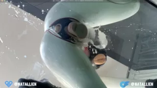 Creamy PussyFuck in Latex Catsuit - your Stepsister Natallien