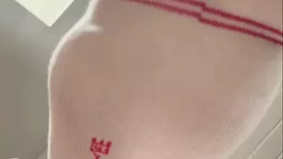 Open your mouth, slave! Swallow my spit.. Then sniff my feet like a good slave!