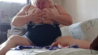 Insatiable Mother-in-law Masturbates Her Big Pussy with Sex Toys