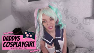 Stepdaughter is used by stepdad in cosplay outfit