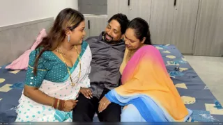 Two wives made a plan together, after today we will both have sex together with our husbands with Hindi Audio