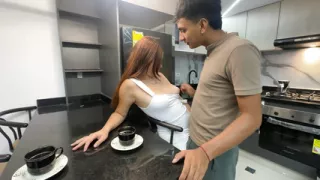 I Offer My Neighbor a Delicious Coffee in Exchange for Giving Me His Delicious and Huge Cock for My Tight Ass