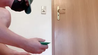 Stretches his hole and comes hands-free through an anal orgasm.