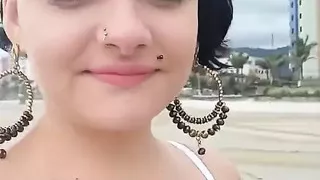 Influencer Sucking Dick in Public on a Beach