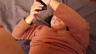 My friend from the countryside talks to her boyfriend while I fuck her, she's a real slut