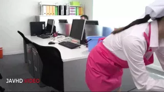 Chihiro Akino's Hardcore Blowjob Skills Impress Her Office Lady Friends with a Creampie