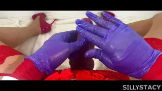 Sissy Stacy Posing and Jerking Her Big Cock