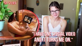 Ersties - Brunette Beauty Maiden Masturbates To a Sexy Threeway Video