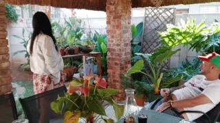 Masturbating with My Neighbours Wife Outdoor on the Patio