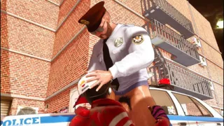 Perverted Cop and Ebony Big Breast Boubble Butt Girl