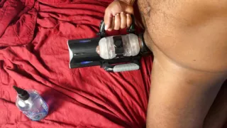 Autostroker Milks Out A Moaning Cumshot From Black Dick