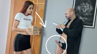 Kinky Mature Gets Cock Delivery Girl From Out!