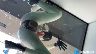 Creamy Dildo Fuck in Latex Suit - Natallien