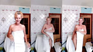 Hot Housewife Lukerya in White Lace Lingerie