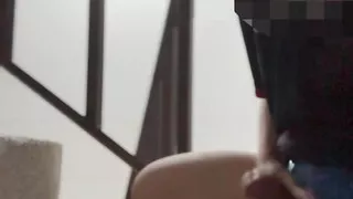 Secretly took friend underwear outside to the hand job and cum.