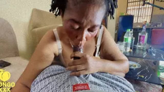 Kenyan Granny Shaking Her BBW Big Wrinked Ass and Sucked My Big Dick