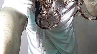 I love satin bra panty and removed clothes my stepmom