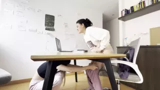 Two Girls Touch Each Other During a Video Call Without Anyone Noticing