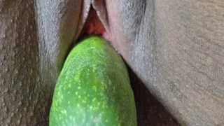 Beautiful cline saved my pussy and masturbating big cucumber