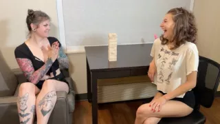 A playful twist on Truth or Dare Jenga with stripping