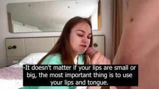 A Girl Blogger On The Stream Shows How To Suck A Dick Properly