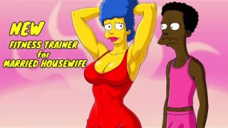 Wife Cheats on Her Husband with a Fitness Trainer. Cartoon. Simpsons Parody