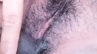 Hairy pussy quick fuck and Dick play by wife
