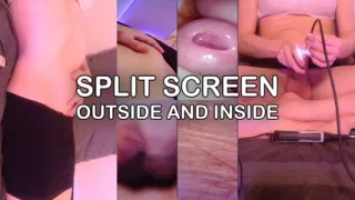First Time trying Split Screen with the Endoscope in my Dick - Full Video on manyvids and Fansly