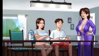 Jenny step sister in dinning room-summertime saga