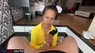 Thai Milf Housewife Handjob And Blowjob