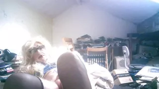 Sarah wanks her disgusting cock , she  just wants a guy, any guy, to suck it, before fucking her up her filthy  shitpipe  cunt