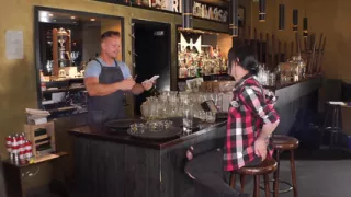 Dark Haired Slut Jerking off Her Favorite Waiter